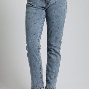 APNY Cross‎ Embroidered Girlfriend Jeans SZ 6 - NWT